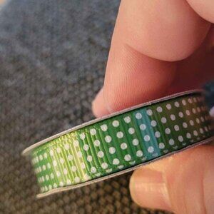 Green polka Dot Crafting Ribbon